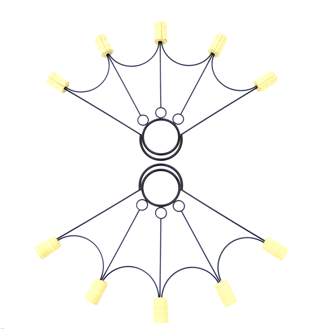 Abanicos de fuego Spider Fire Performance con 5 mechas Kevlar cosidas