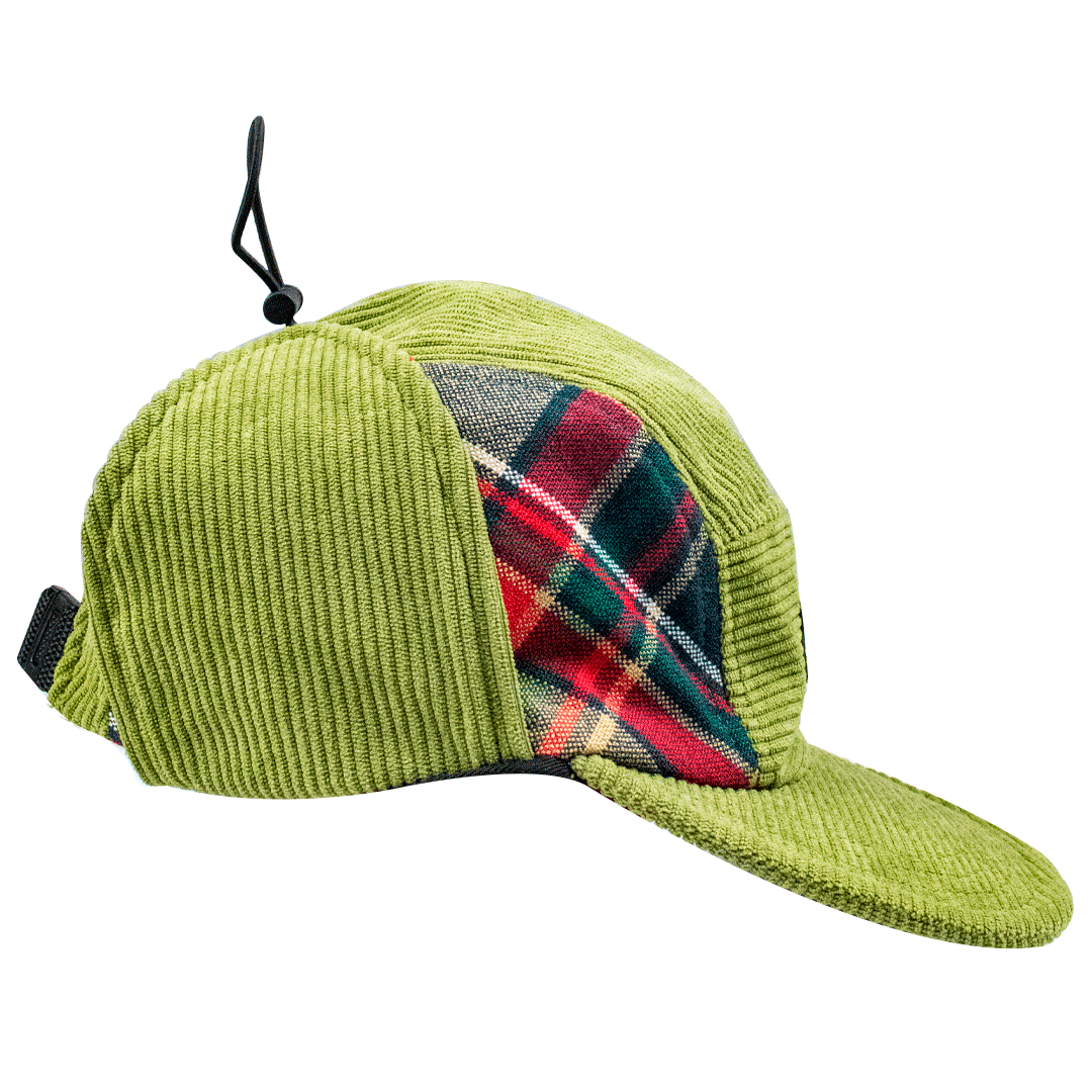 Gorra Woofy tricolor, verde oliva y paño fino.